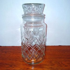 Mr. Planter's Peanut Jar Clear Glass 1983 Lidded Mr. Peanut On Bottom Vintage